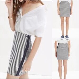 Madewell Blue & White Striped Mini Skirt